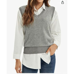 GRACE KARIN Women Classic V-Neck Sleeveless Pullover Knit Sweater Vest Tops xl